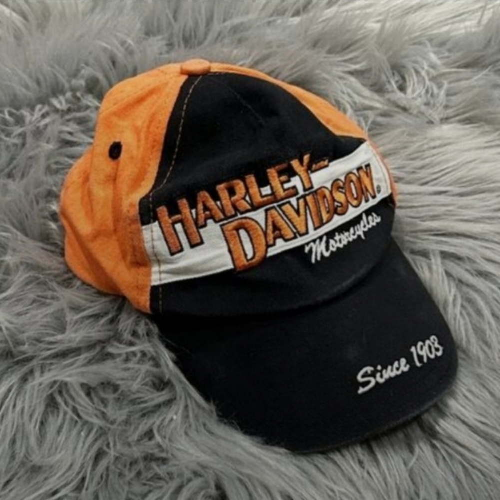 Harley Davidson Motorcycles Adjustable Baseball Hat Kids Boys Toddler Size 2-4T